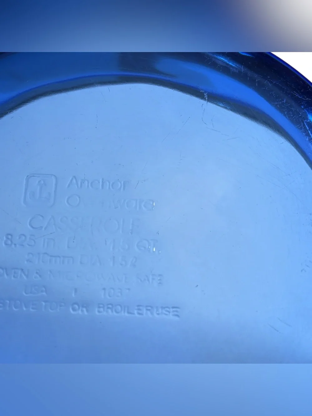 Anchor Hocking Cobalt Blue Glass Bakeware Casserole Baking Dish 1.5 Quart